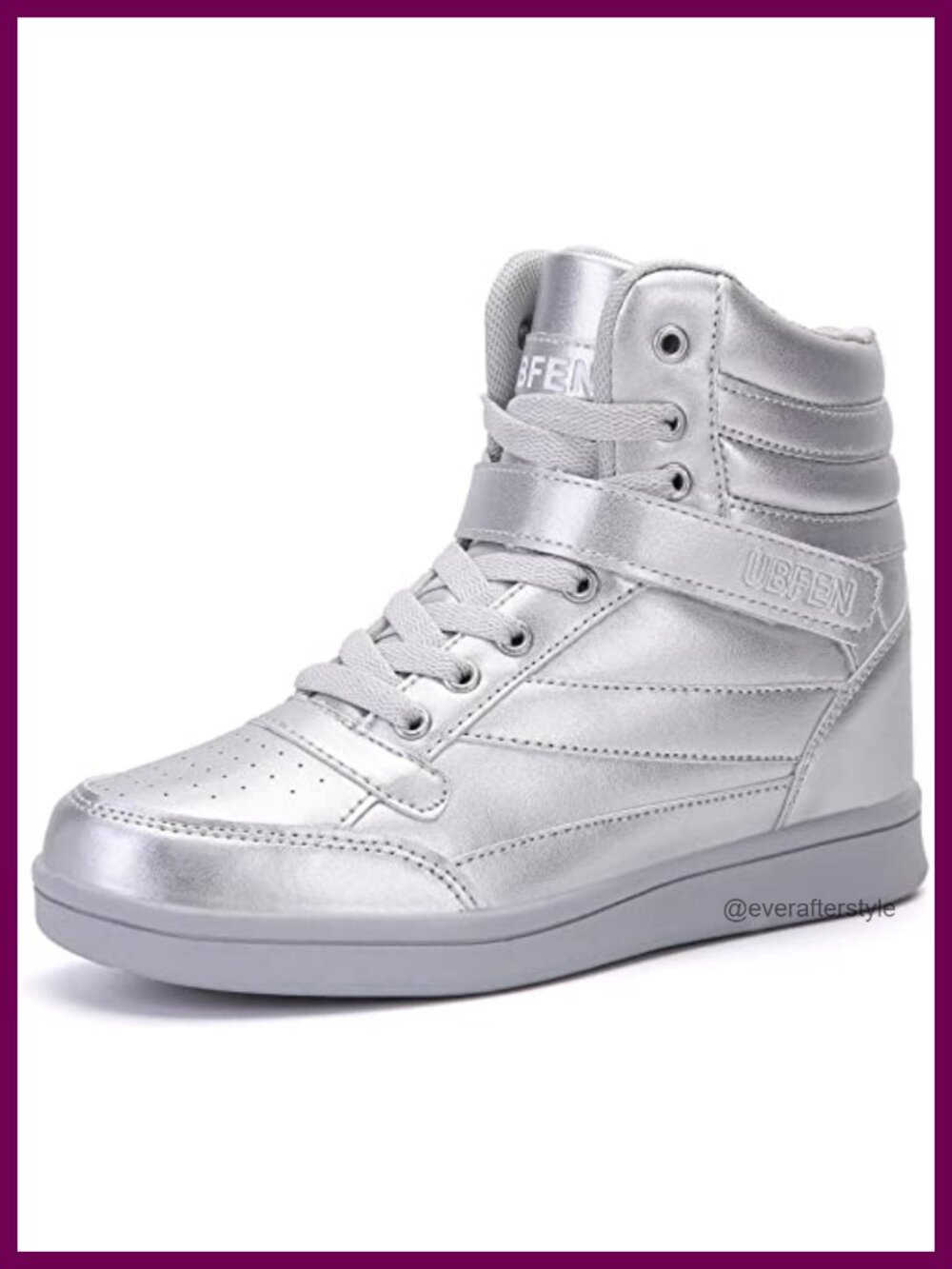 High Top Sneakers with Hidden Wedge Heel Ankle Support Lace-Up